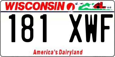 WI license plate 181XWF