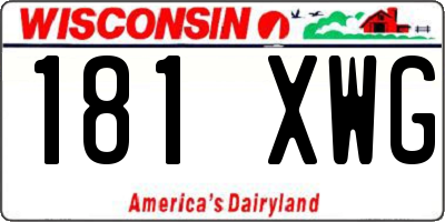 WI license plate 181XWG