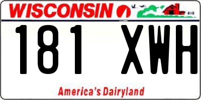 WI license plate 181XWH