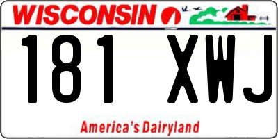 WI license plate 181XWJ