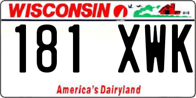 WI license plate 181XWK