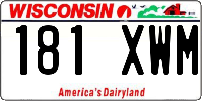WI license plate 181XWM