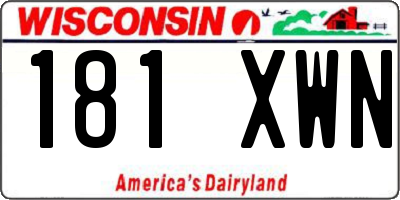 WI license plate 181XWN