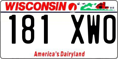 WI license plate 181XWO
