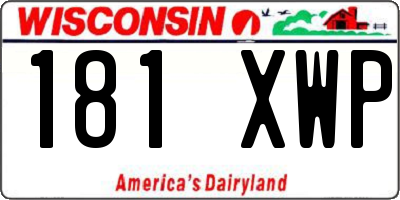 WI license plate 181XWP