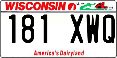 WI license plate 181XWQ