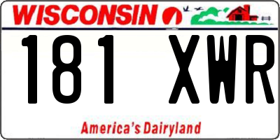 WI license plate 181XWR