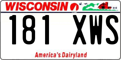 WI license plate 181XWS