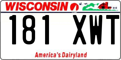 WI license plate 181XWT