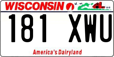 WI license plate 181XWU