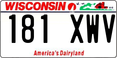 WI license plate 181XWV