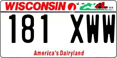 WI license plate 181XWW