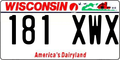 WI license plate 181XWX