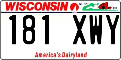 WI license plate 181XWY