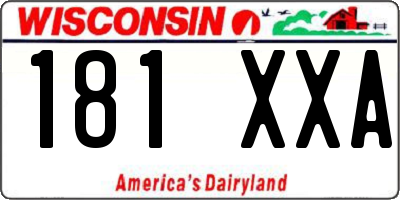 WI license plate 181XXA