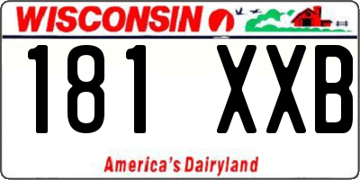 WI license plate 181XXB