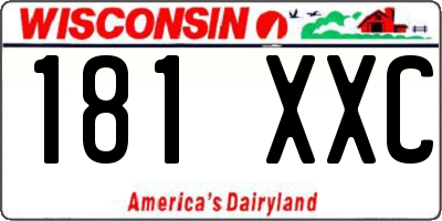 WI license plate 181XXC