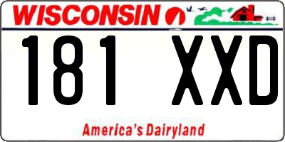 WI license plate 181XXD
