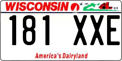 WI license plate 181XXE