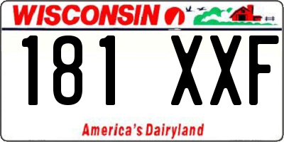 WI license plate 181XXF