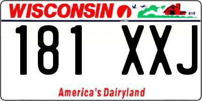 WI license plate 181XXJ
