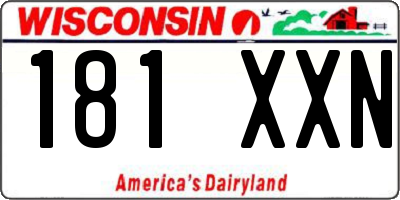 WI license plate 181XXN