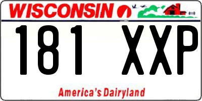WI license plate 181XXP