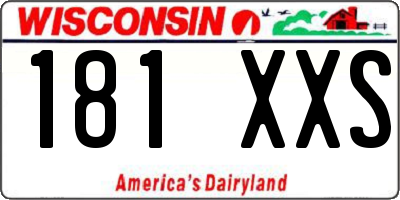 WI license plate 181XXS