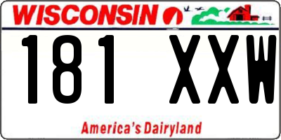 WI license plate 181XXW
