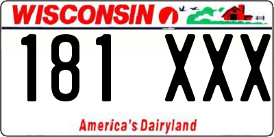 WI license plate 181XXX