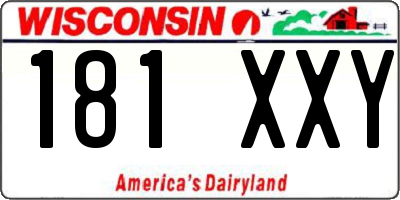 WI license plate 181XXY