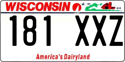 WI license plate 181XXZ