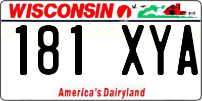 WI license plate 181XYA