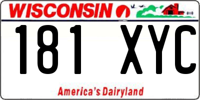 WI license plate 181XYC