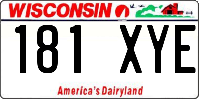 WI license plate 181XYE