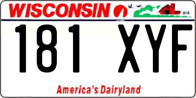 WI license plate 181XYF