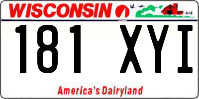 WI license plate 181XYI