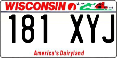 WI license plate 181XYJ