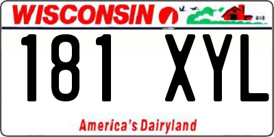 WI license plate 181XYL