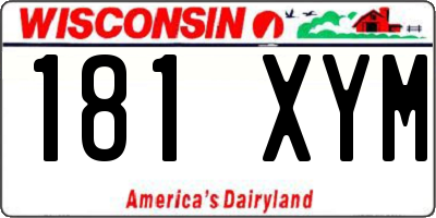 WI license plate 181XYM