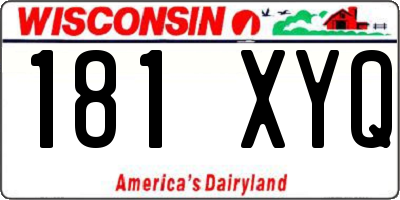 WI license plate 181XYQ