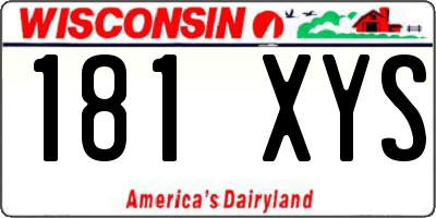 WI license plate 181XYS