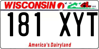 WI license plate 181XYT