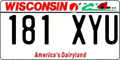 WI license plate 181XYU