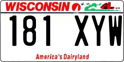 WI license plate 181XYW