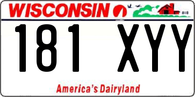 WI license plate 181XYY