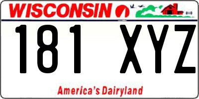 WI license plate 181XYZ