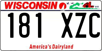 WI license plate 181XZC