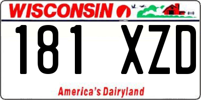 WI license plate 181XZD