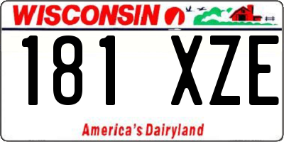 WI license plate 181XZE